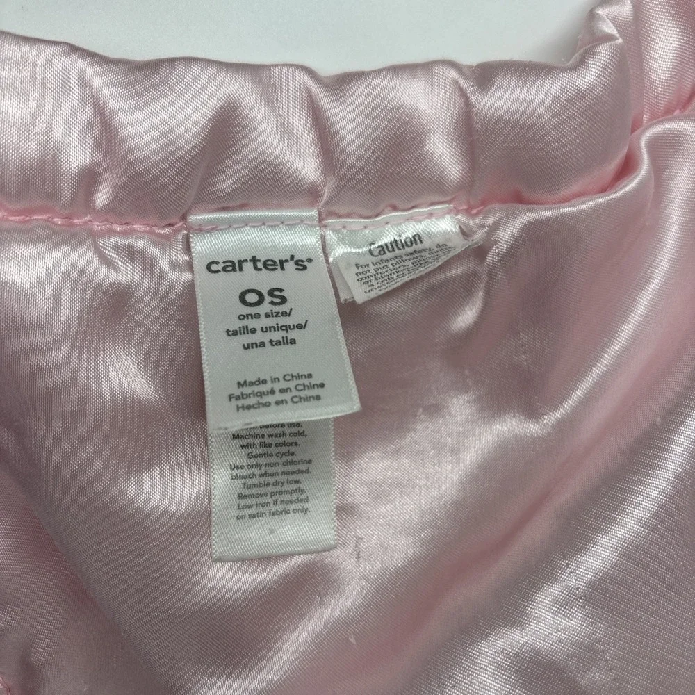 Carters Pink Bunny Plush Baby Blanket Satin Trim Back Security Lovey 2016 Toy